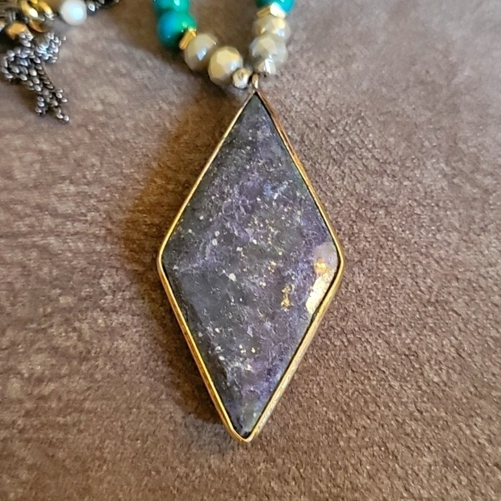 Nakamol Artisan Fluorite Beaded Crystal Festival Necklace